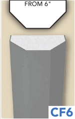 CF6 : profils de colonne, profil et coupe cotée du document original en anglais