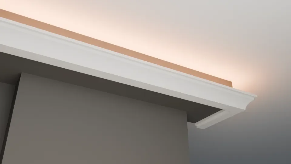 Vue de dessous du profil LC-07, de ses bandes inférieures droites et du halo au plafond.