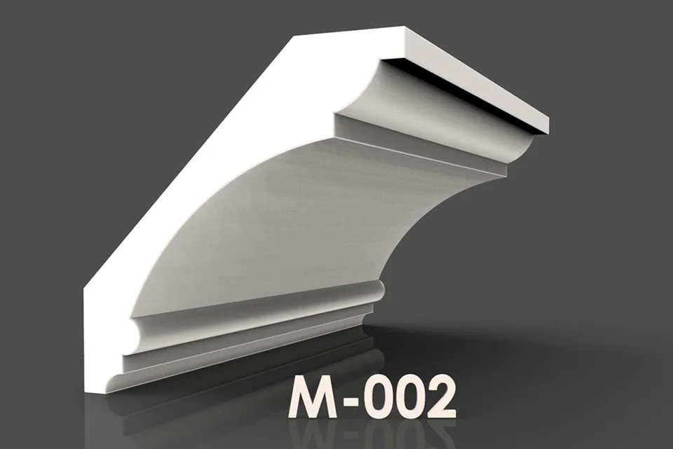 Moulures de plafond en mousse recouverte de plâtre
